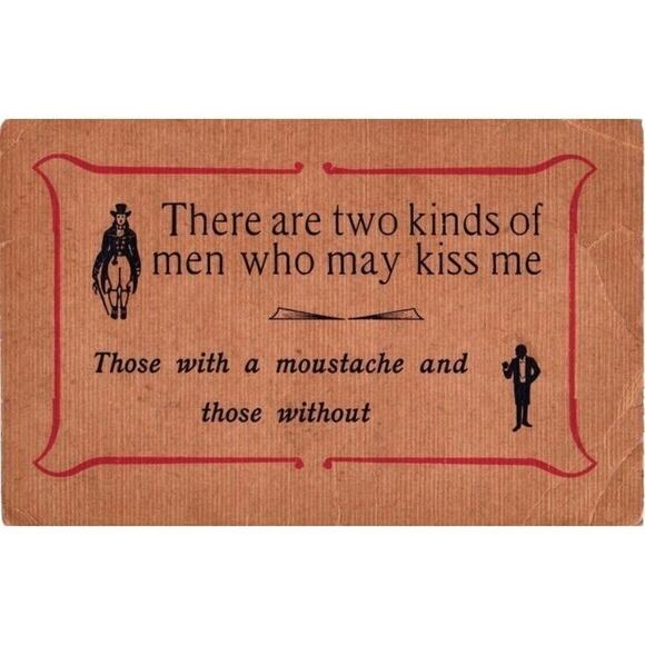 Two Kinds of Men Antique Postcard Posted Romantic Humor Comedy - Picture 1 of 2